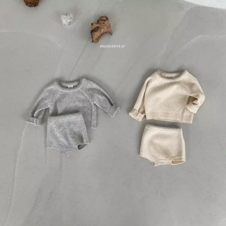Bebe Holic - Korean Baby Fashion - #babyoninstagram - Color Knit Top Bottom Set - 7
