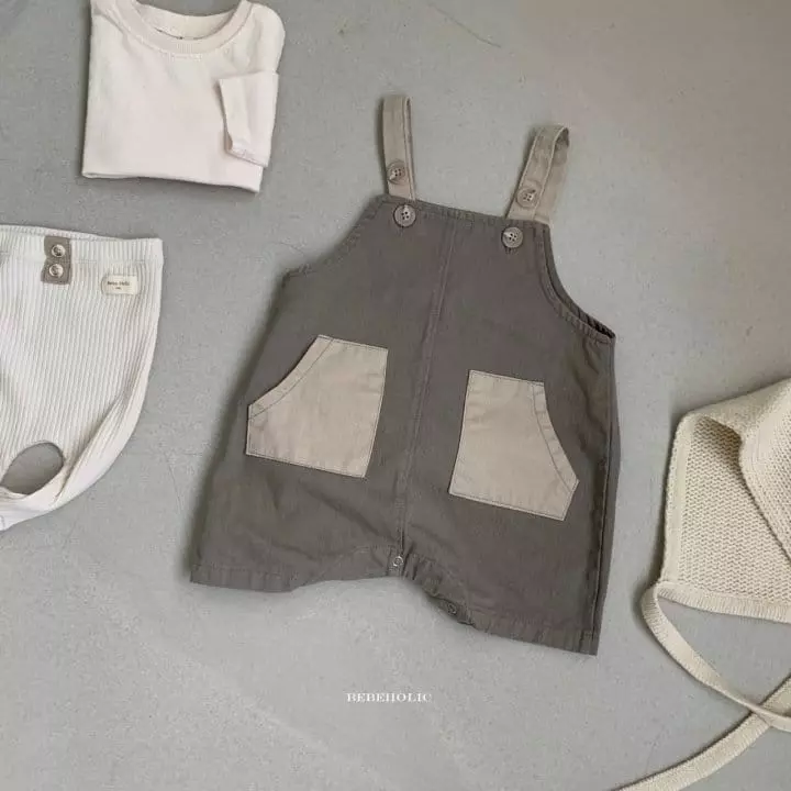 Bebe Holic - Korean Baby Fashion - #babyootd - Ton Ton Dungarees Bodysuit - 5