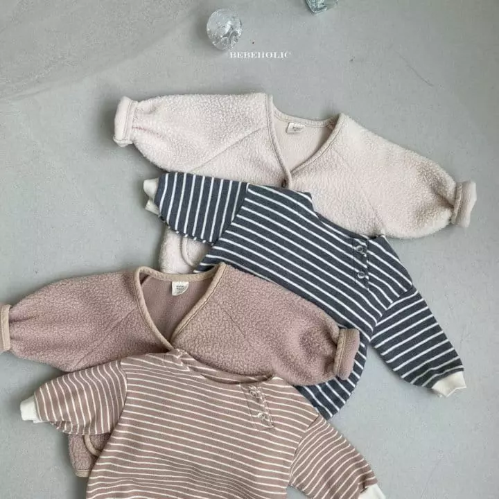 Bebe Holic - Korean Baby Fashion - #babyootd - Bay Stripes Bodysuit - 2