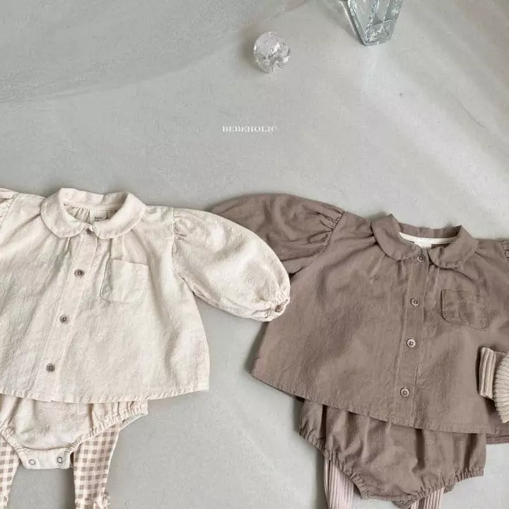 Bebe Holic - Korean Baby Fashion - #babyootd - Circle Collar Top Bottom Set - 2