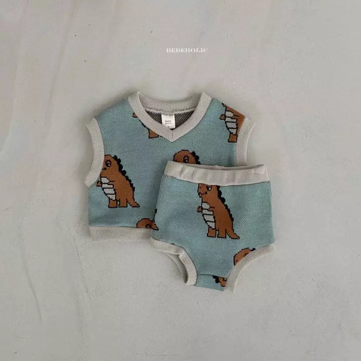 Bebe Holic - Korean Baby Fashion - #babyootd - Knit Vest Top Bottom Set - 12