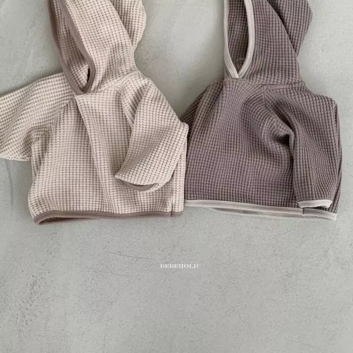 Bebe Holic - Korean Baby Fashion - #babyoutfit - Waffle Hoody Tee - 6