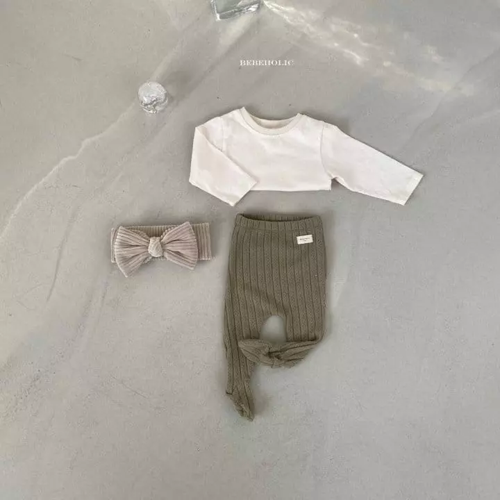 Bebe Holic - Korean Baby Fashion - #babyoutfit - Knit Foot Leggings - 3
