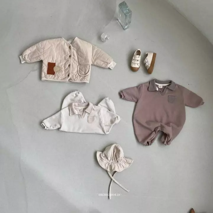Bebe Holic - Korean Baby Fashion - #babyoutfit - Waffle Collar Bodysuit
