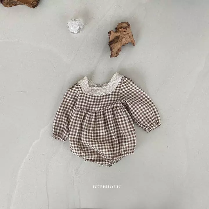 Bebe Holic - Korean Baby Fashion - #babyoutfit - Dodo Check Bodysuit - 11