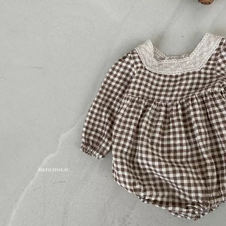 Bebe Holic - Korean Baby Fashion - #babyoutfit - Dodo Check Bodysuit - 12