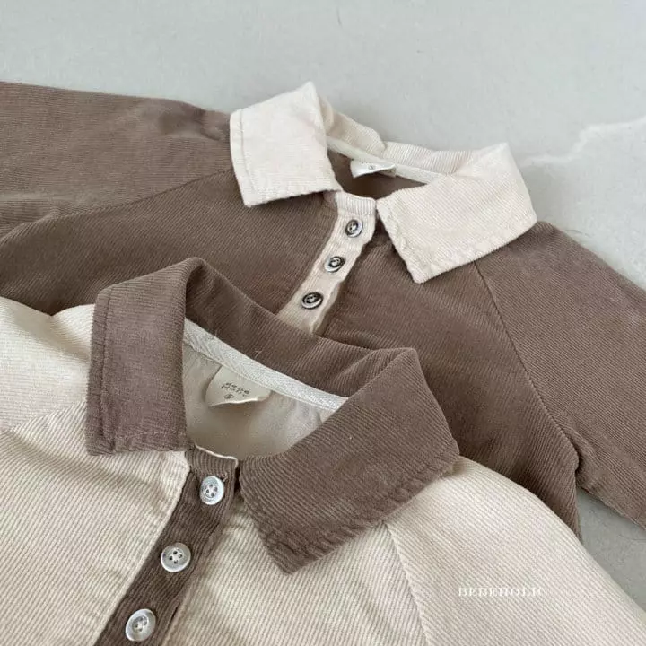 Bebe Holic - Korean Baby Fashion - #babyoutfit - Dean Collar Shirt Bodysuit - 10