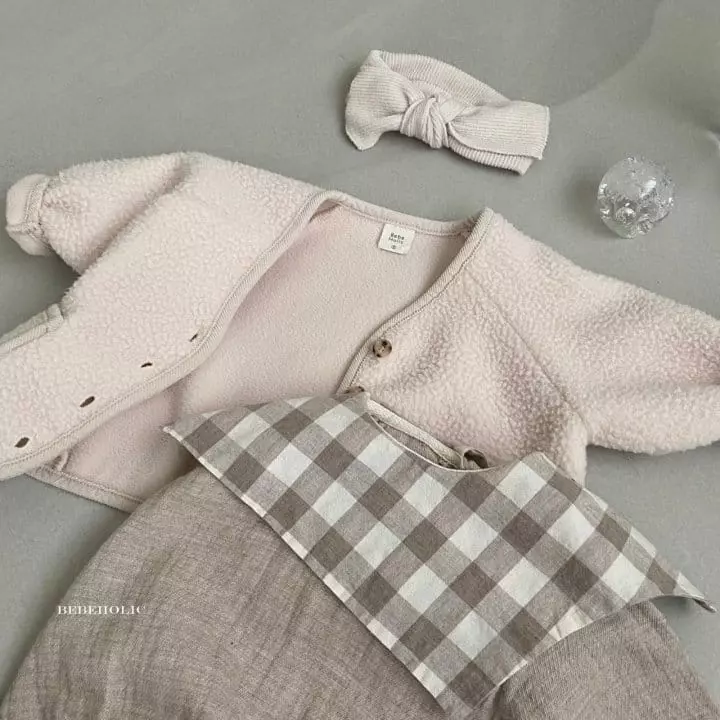 Bebe Holic - Korean Baby Fashion - #babyoutfit - Check Collar Bodysuit - 7