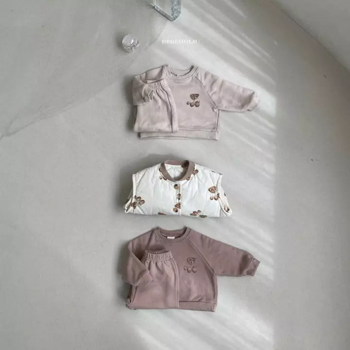 Bebe Holic - Korean Baby Fashion - #babyoutfit - Bear Top Bottom Set