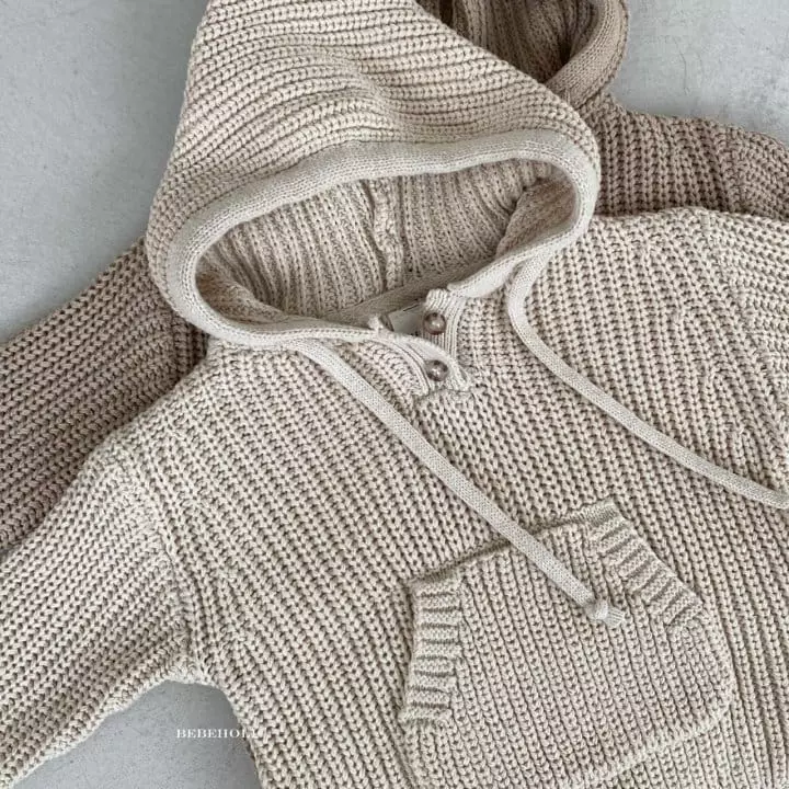 Bebe Holic - Korean Baby Fashion - #babyoutfit - Hoody Knit Bodysuit - 12