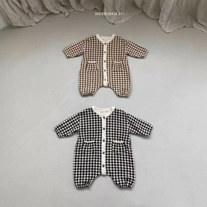 Bebe Holic - Korean Baby Fashion - #babyoutfit - Check Bodysuit - 8