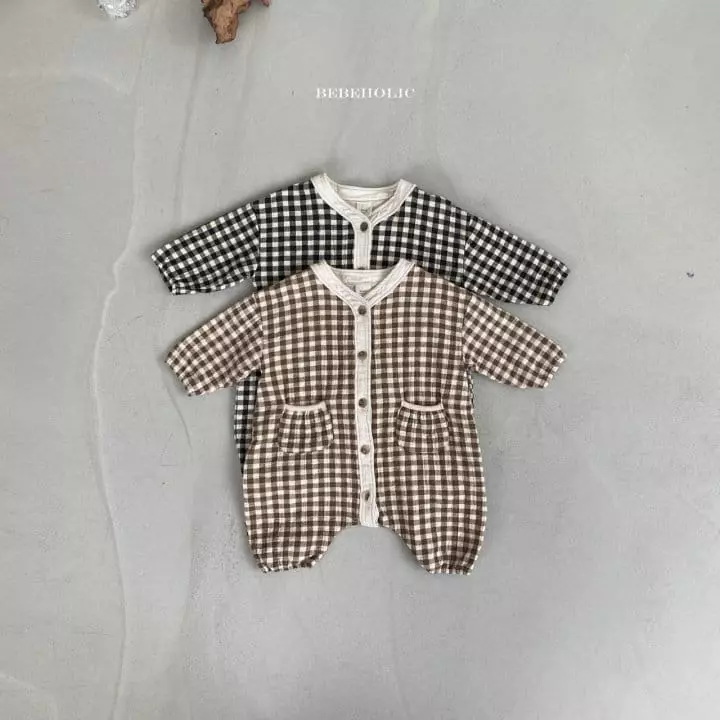 Bebe Holic - Korean Baby Fashion - #babyoutfit - Check Bodysuit - 9