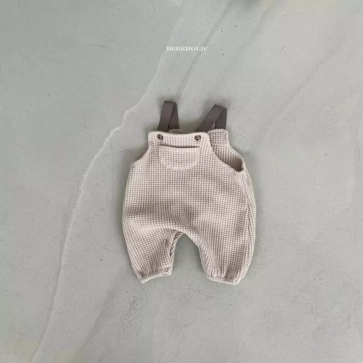Bebe Holic - Korean Baby Fashion - #babywear - Waffle Dungarees Bodysuit - 9