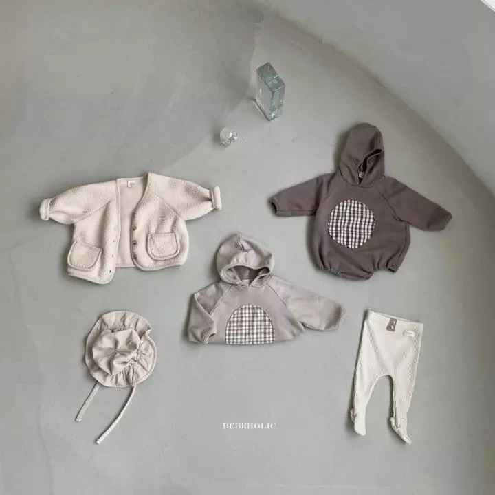 Bebe Holic - Korean Baby Fashion - #babywear - Check Circle Bodysuit