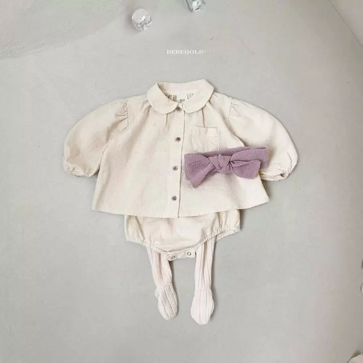 Bebe Holic - Korean Baby Fashion - #babywear - Circle Collar Top Bottom Set - 5