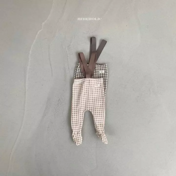 Bebe Holic - Korean Baby Fashion - #onlinebabyboutique - Check Dungarees Leggings - 7