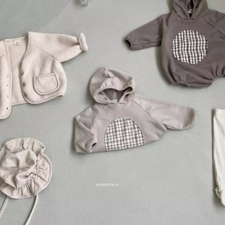 Bebe Holic - Korean Baby Fashion - #onlinebabyboutique - Check Circle Bodysuit - 2