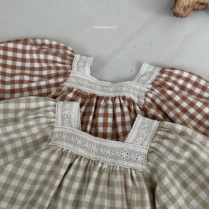 Bebe Holic - Korean Baby Fashion - #onlinebabyboutique - Bobo Check Top Bottom Set - 8