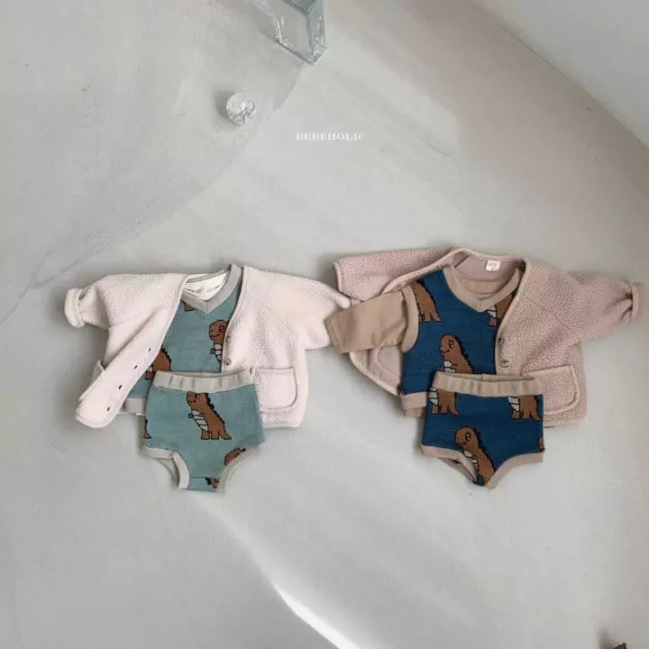 Bebe Holic - Korean Baby Fashion - #onlinebabyboutique - Knit Vest Top Bottom Set