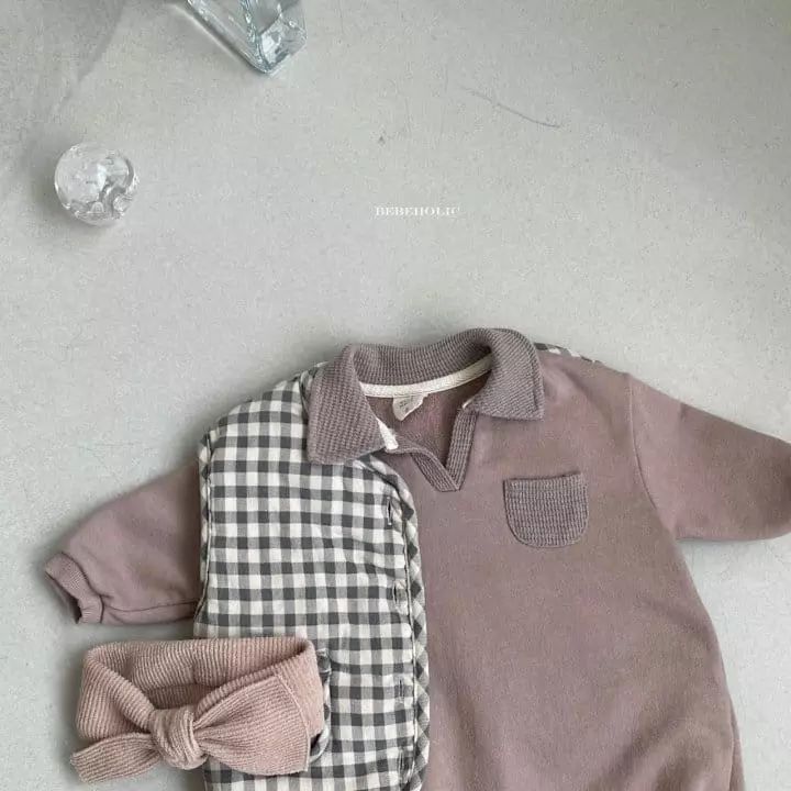 Bebe Holic - Korean Baby Fashion - #onlinebabyshop - Waffle Collar Bodysuit - 5