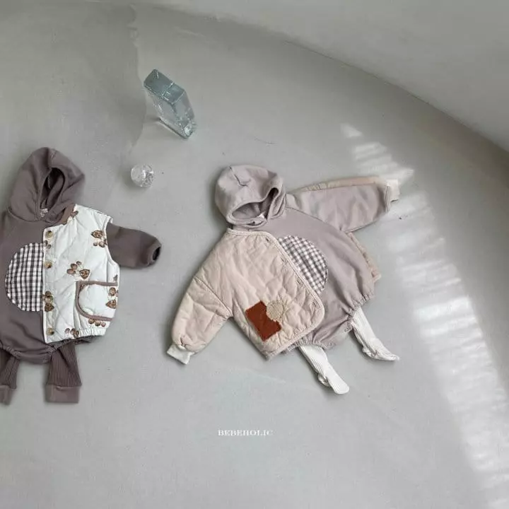 Bebe Holic - Korean Baby Fashion - #onlinebabyshop - Check Circle Bodysuit - 3