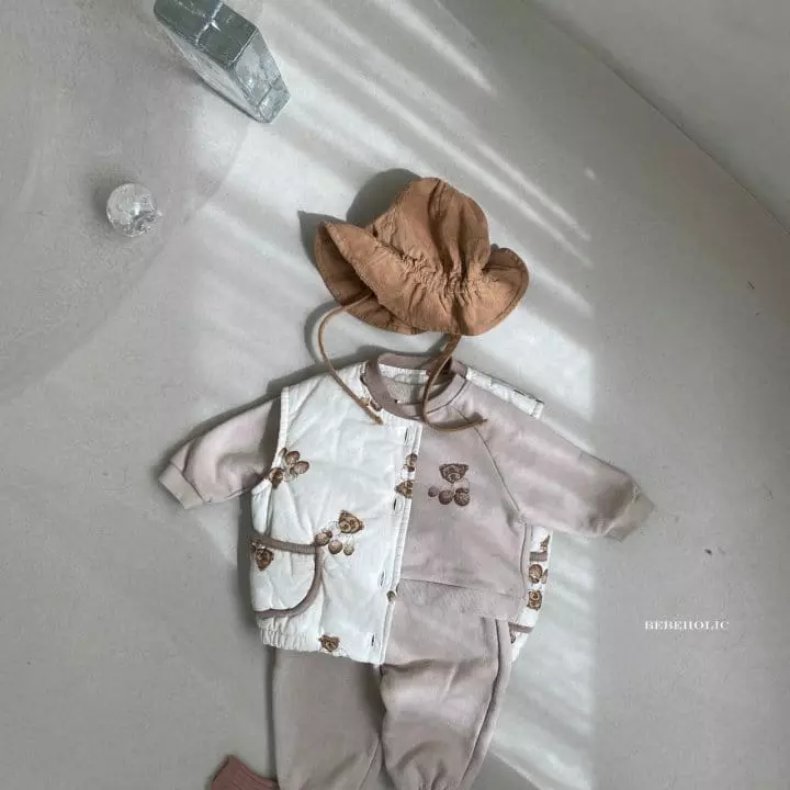 Bebe Holic - Korean Baby Fashion - #onlinebabyshop - Bear Top Bottom Set - 5