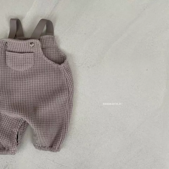 Bebe Holic - Korean Baby Fashion - #smilingbaby - Waffle Dungarees Bodysuit - 12