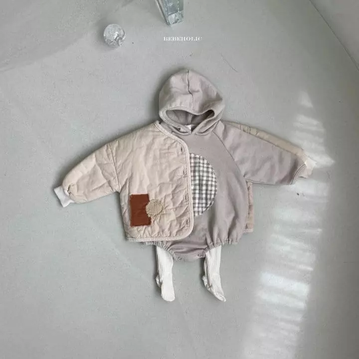 Bebe Holic - Korean Baby Fashion - #onlinebabyshop - Check Circle Bodysuit - 4