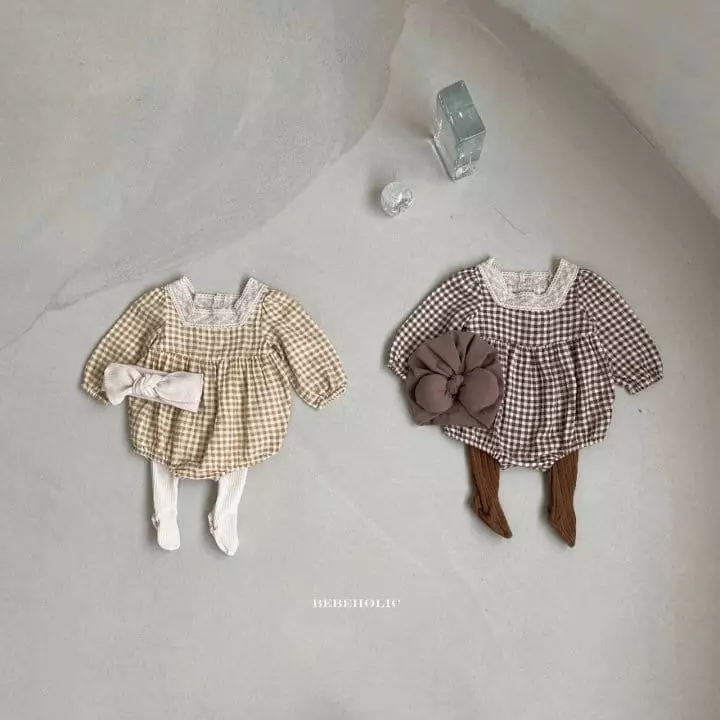 Bebe Holic - Korean Baby Fashion - #smilingbaby - Dodo Check Bodysuit