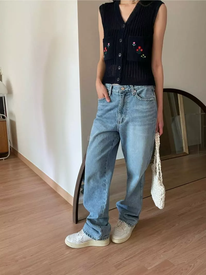 Breathe - Korean Women Fashion - #momslook - Flower Knit Vest