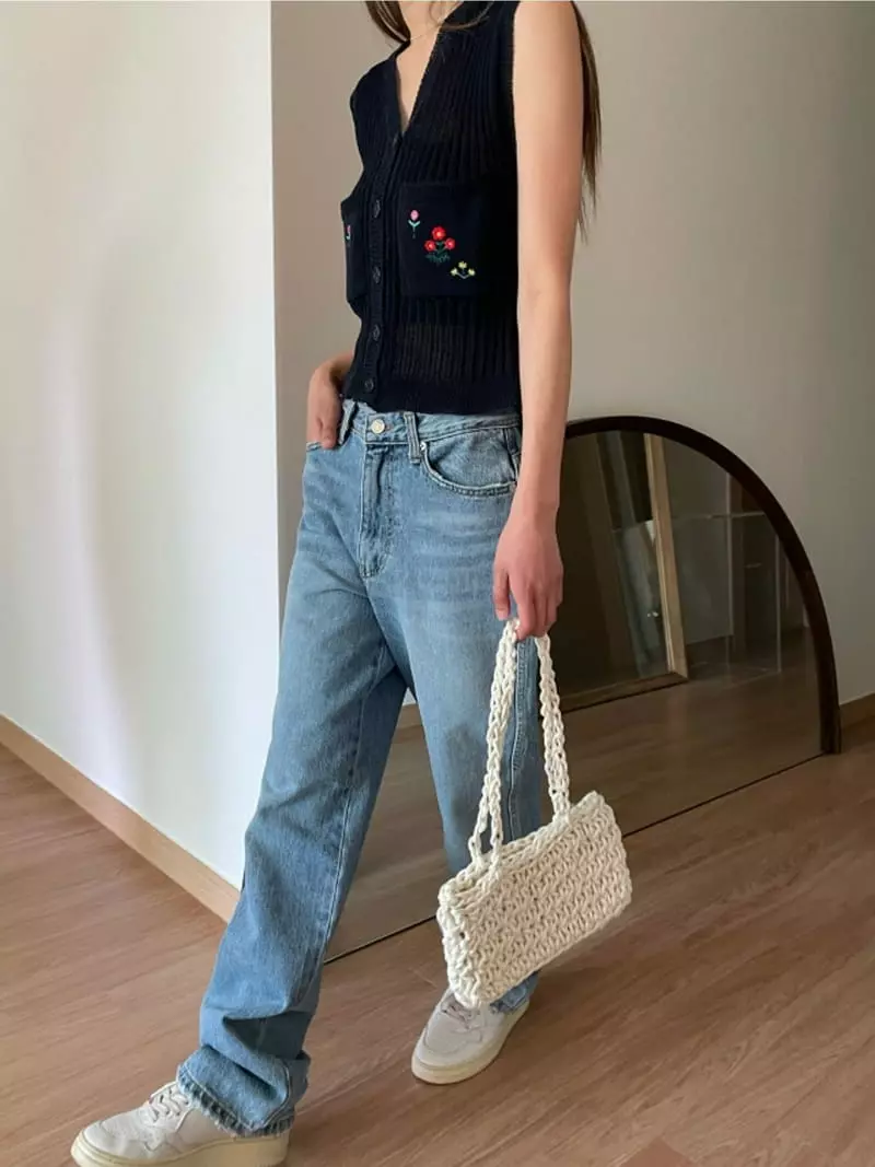 Breathe - Korean Women Fashion - #momslook - Flower Knit Vest - 2