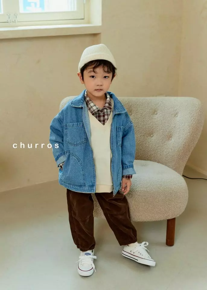 Churros - Korean Children Fashion - #Kfashion4kids - Minimal Over Jacket