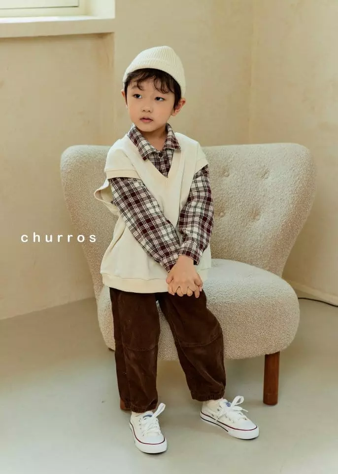 Churros - Korean Children Fashion - #childofig - Free Check Shirt - 10