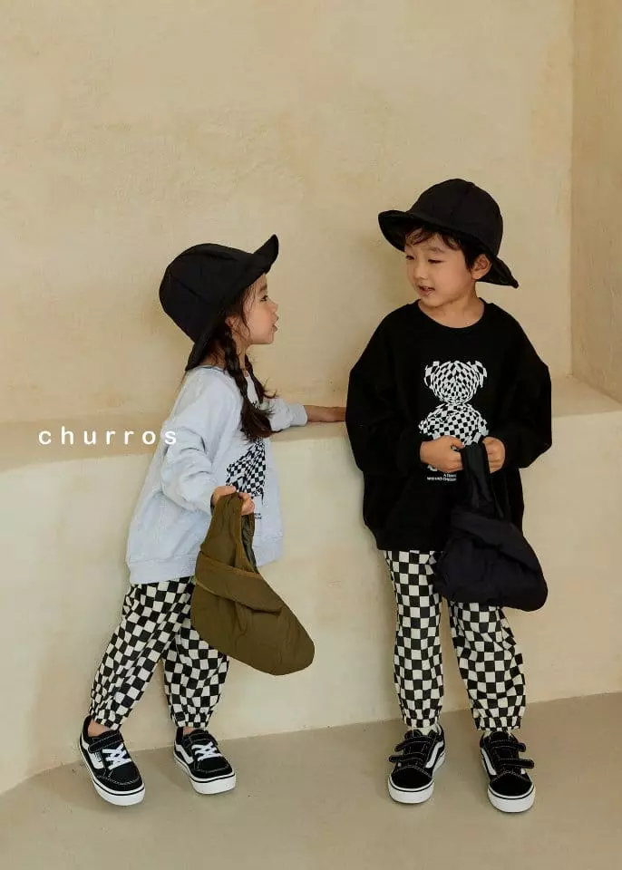 Churros - Korean Children Fashion - #childofig - Check Board Pants - 5