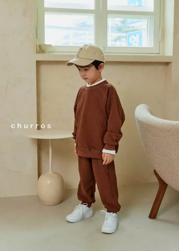 Churros - Korean Children Fashion - #childofig - Stitch Color Top Bottom Set - 3