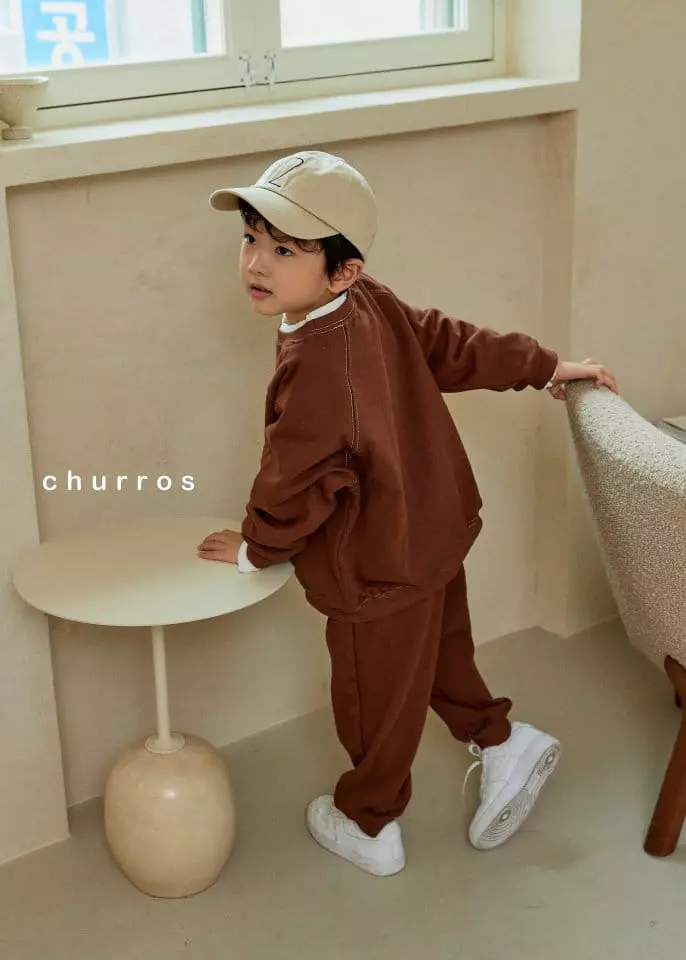 Churros - Korean Children Fashion - #childofig - Stitch Color Top Bottom Set - 4