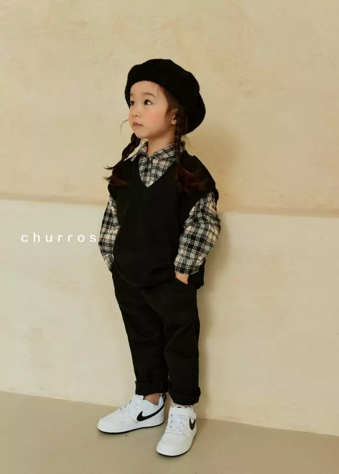 Churros - Korean Children Fashion - #childrensboutique - Friends V Neck Vest - 11
