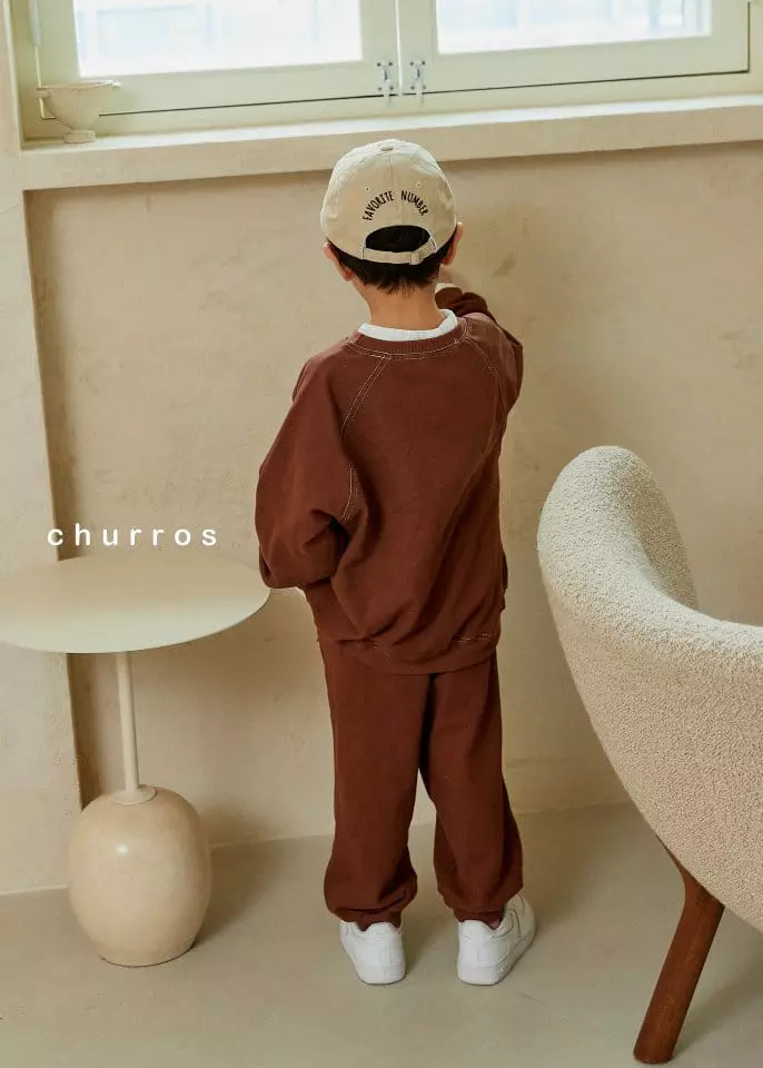 Churros - Korean Children Fashion - #designkidswear - Stitch Color Top Bottom Set - 6