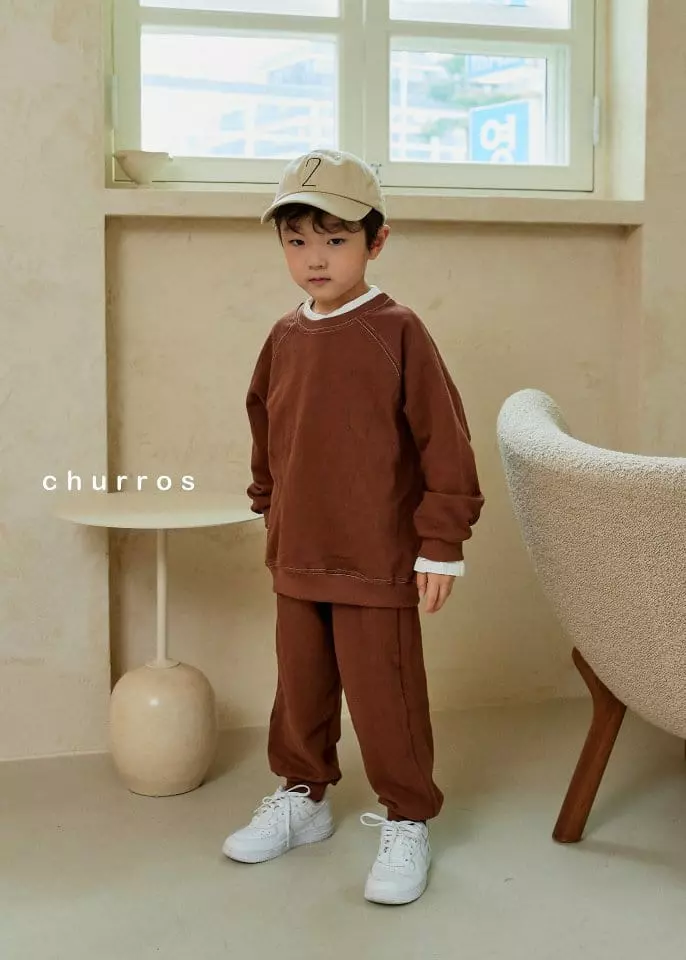 Churros - Korean Children Fashion - #discoveringself - Stitch Color Top Bottom Set - 7