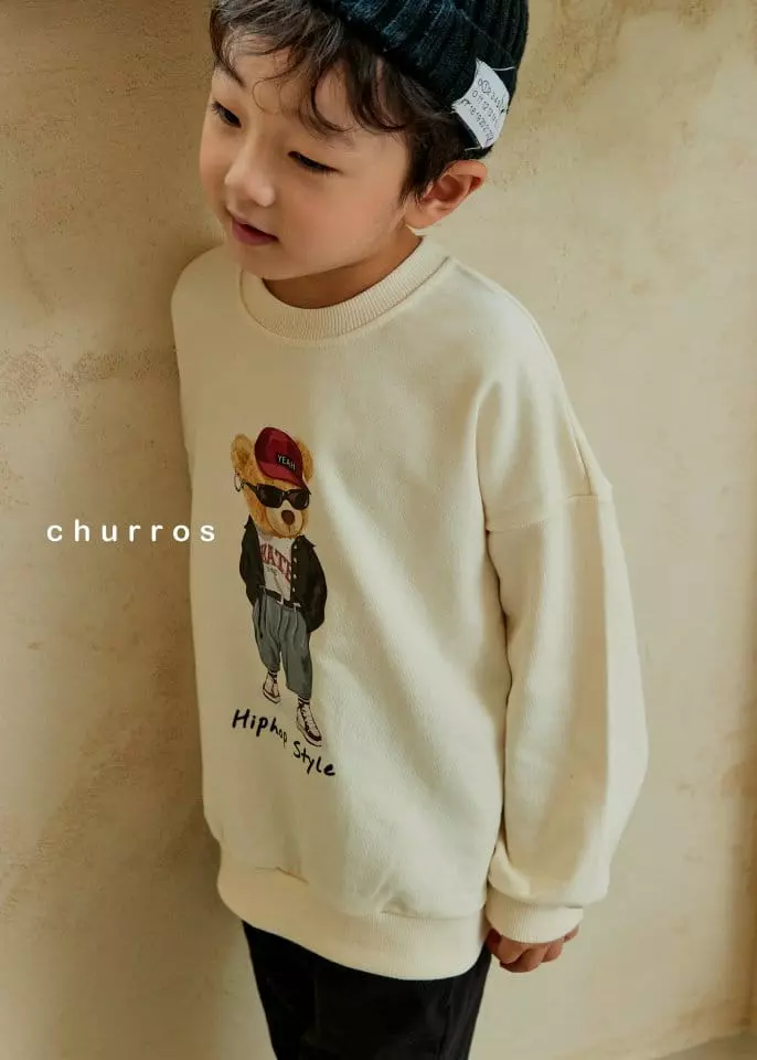 Churros - Korean Children Fashion - #discoveringself - Hip Star Bear Sweatshirt - 3