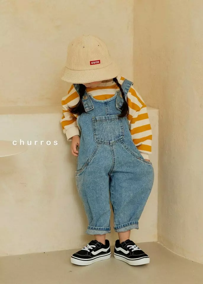 Churros - Korean Children Fashion - #discoveringself - You Are Denim Dungarees Pants - 4