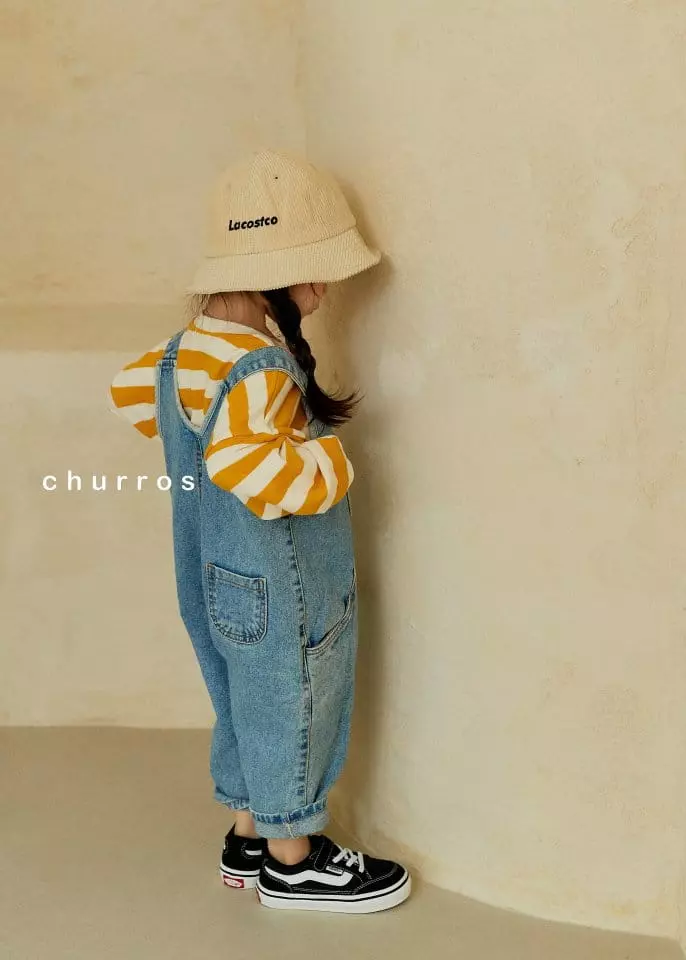 Churros - Korean Children Fashion - #kidsshorts - You Are Denim Dungarees Pants - 5