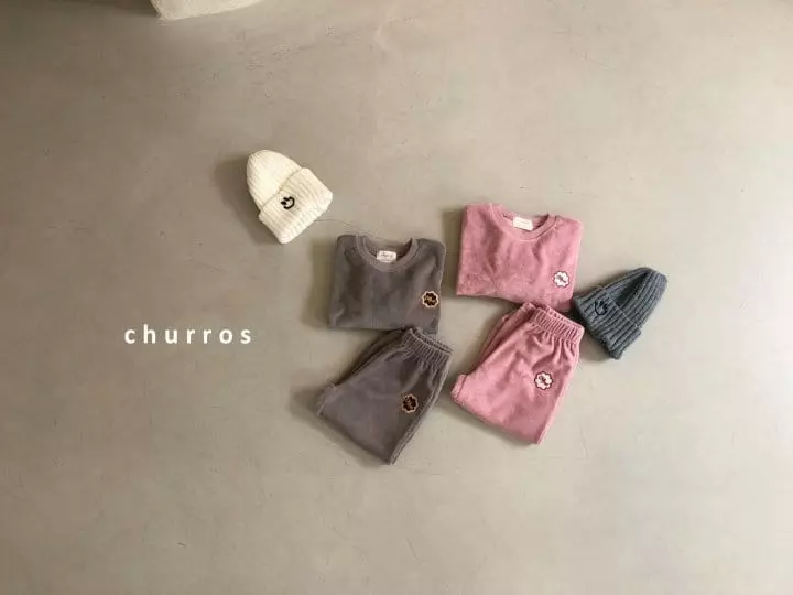 Churros - Korean Children Fashion - #kidsshorts - Towel Top Bottom Set - 2