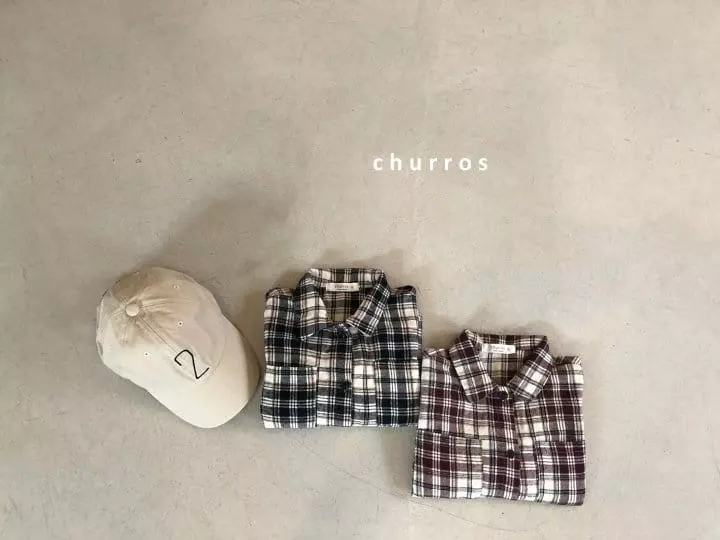 Churros - Korean Children Fashion - #kidsshorts - Free Check Shirt