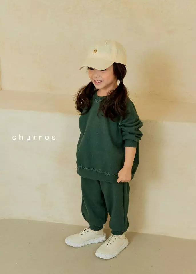 Churros - Korean Children Fashion - #kidsshorts - Stitch Color Top Bottom Set - 9
