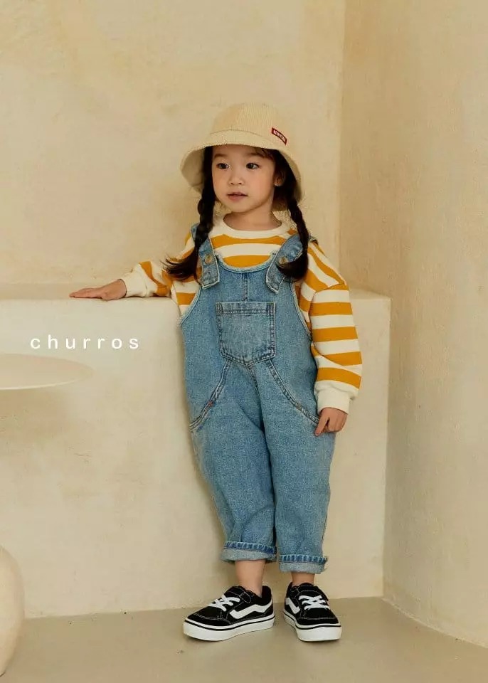 Churros - Korean Children Fashion - #kidzfashiontrend - You Are Denim Dungarees Pants - 7