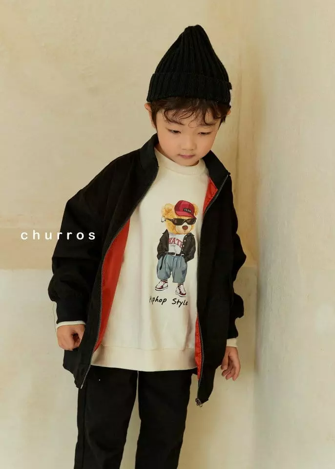 Churros - Korean Children Fashion - #kidzfashiontrend - Hip Star Bear Sweatshirt - 7