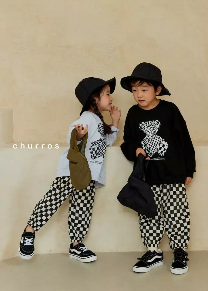 Churros - Korean Children Fashion - #littlefashionista - Check Board Pants