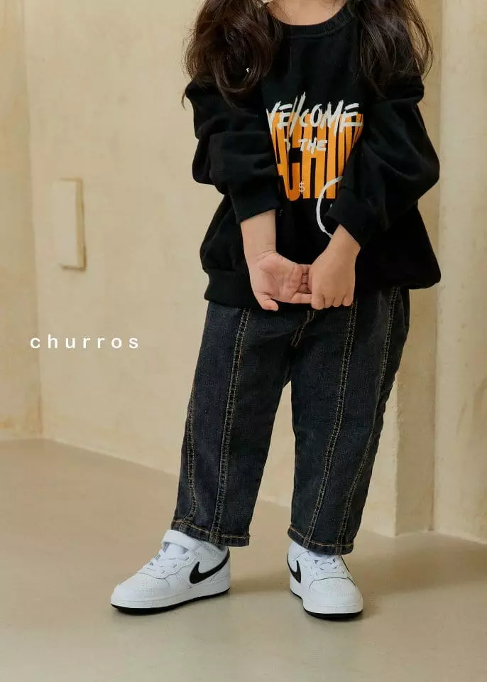 Churros - Korean Children Fashion - #minifashionista - Double Slit Jeans - 10