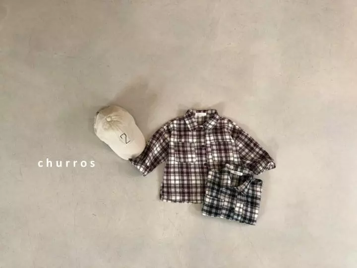 Churros - Korean Children Fashion - #minifashionista - Free Check Shirt - 7
